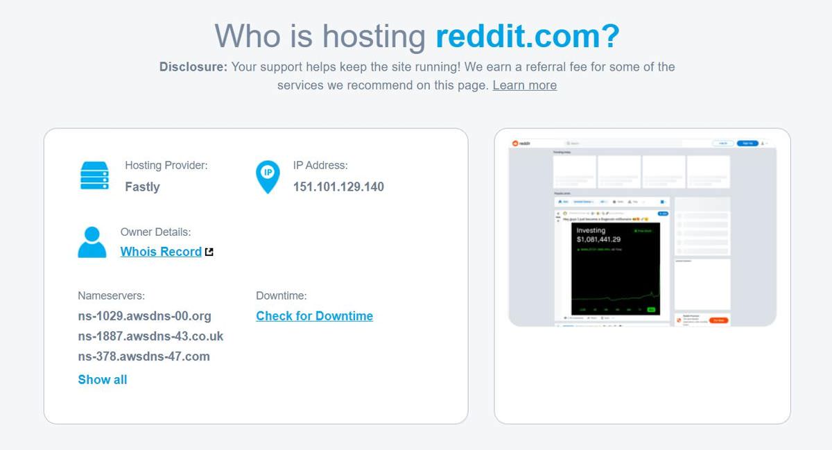 WhoIsHostingThis.com giúp tìm nhà cung cấp dịch vụ lưu trữ